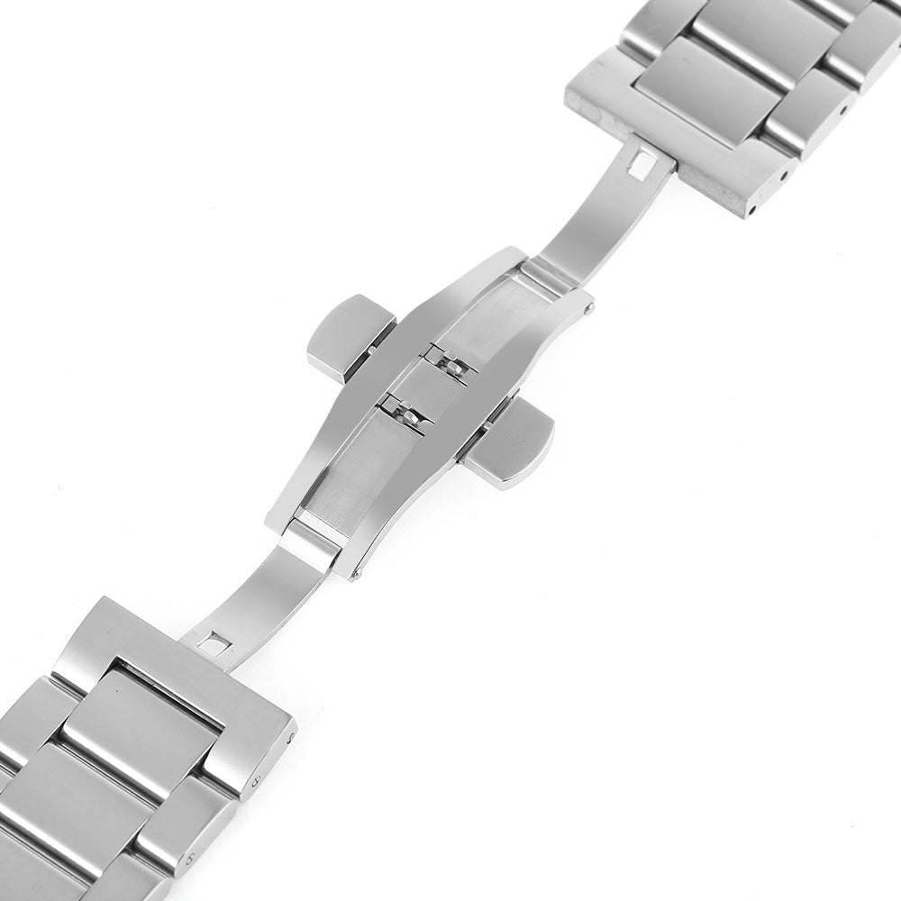 24MM Stainless Steel Glazed Watch Strap Butterfly Clasp Band