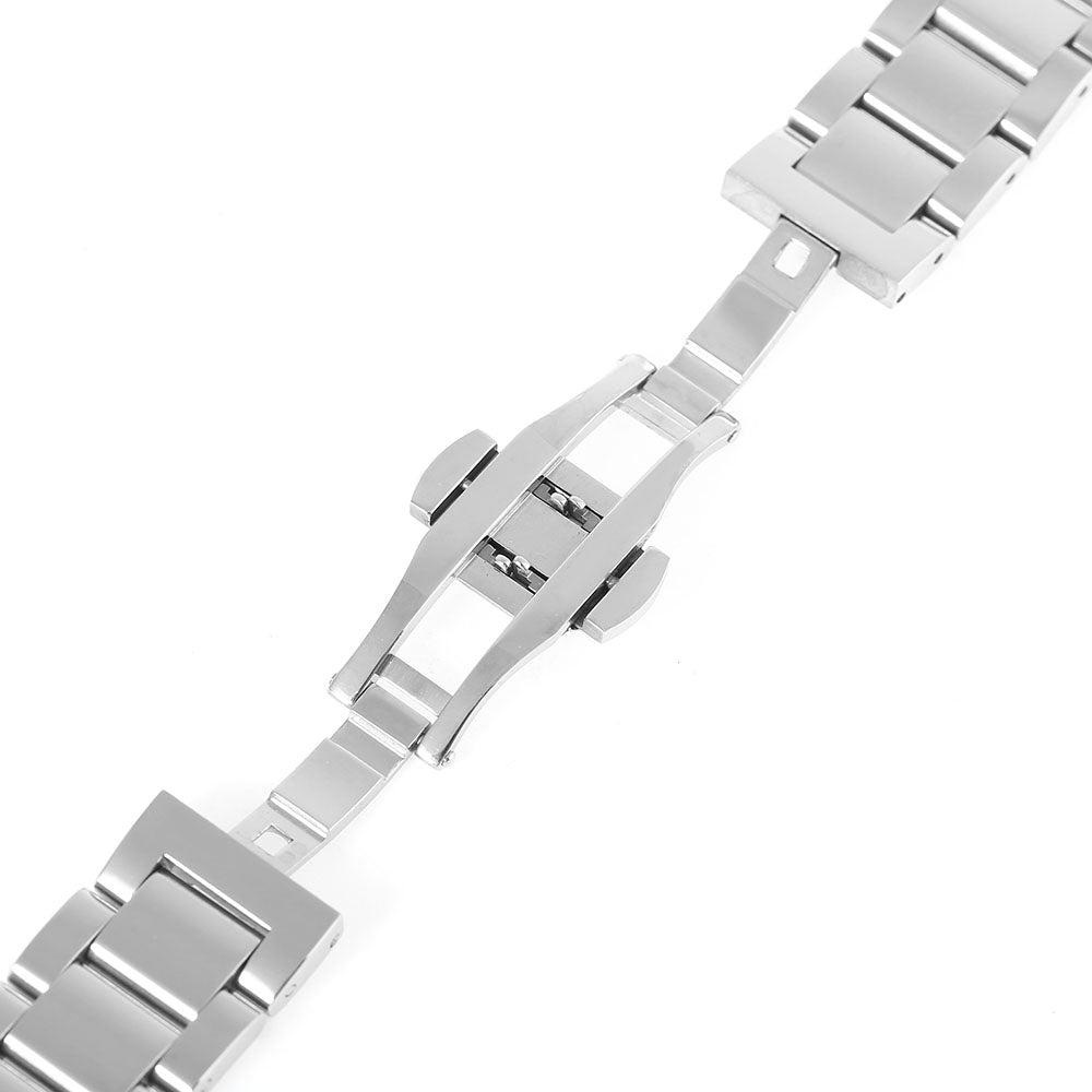 24MM Stainless Steel Glazed Watch Strap Butterfly Clasp Band