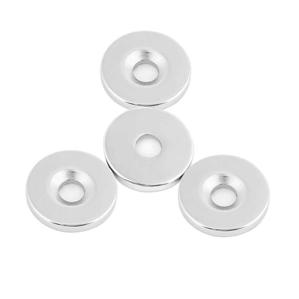 10pcs 18 x 18 x 3mm N38 Strong NdFeB Round Magnet with Counter Sink Hole Birthday DIY Intelligen...