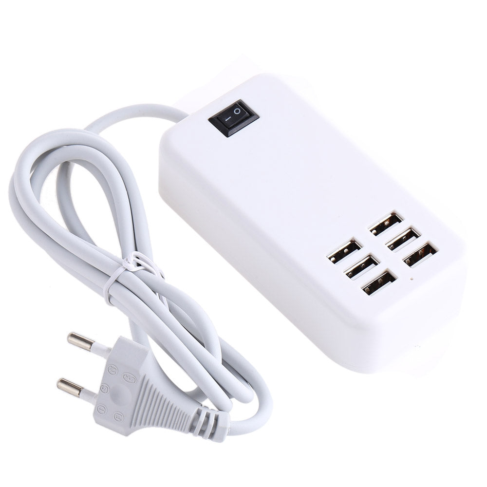 6 USB Port Multiple Wall USB Charger 15W 3A Smart Adapter Mobile Phone Charging Data Device 