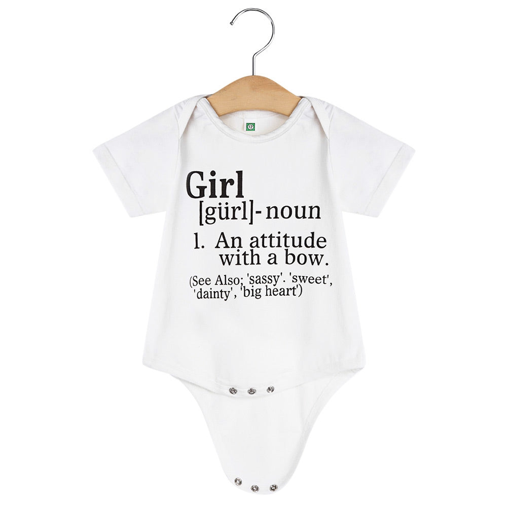 Cute Letter Printed Round Neck Short Sleeve Babies Rompers