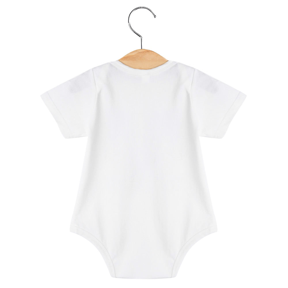 Cute Letter Printed Round Neck Short Sleeve Babies Rompers