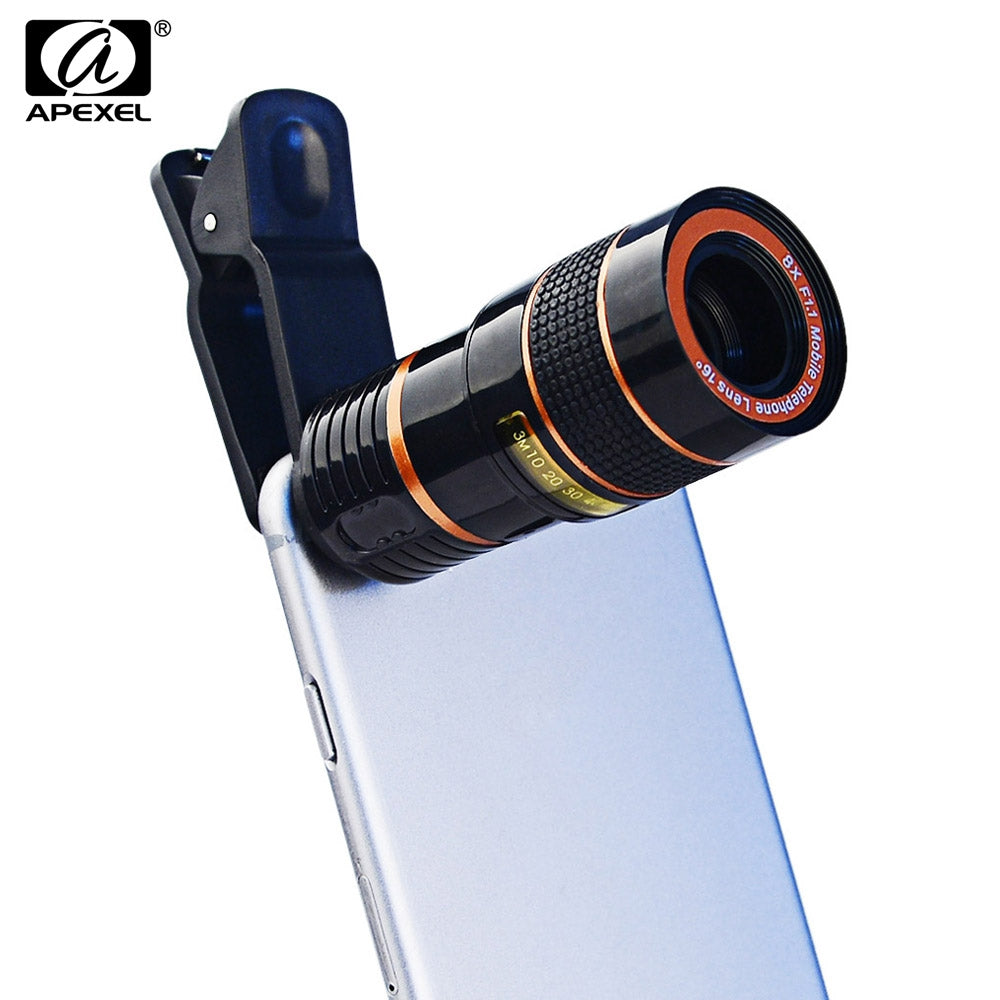 APEXEL APL - 8XSJ Universal 8X Zoom External Telephoto Lens Shutterbug Necessary for iPhone Sams...