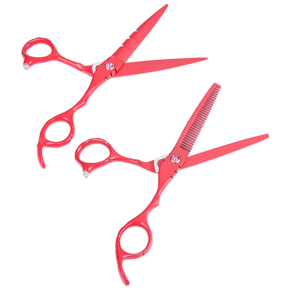 2pcs 6.0 Inch Stainless Steel Hair Scissors Thinning Cutting Set Barber Shears