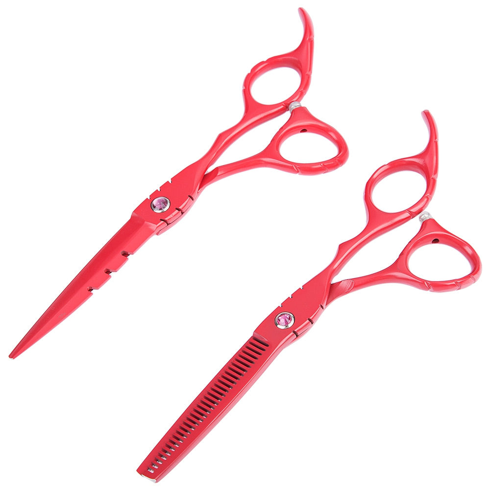 2pcs 6.0 Inch Stainless Steel Hair Scissors Thinning Cutting Set Barber Shears