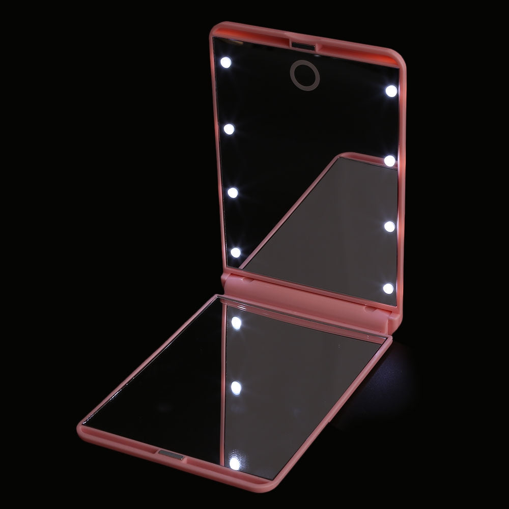 8 LEDs Adjustable Tabletop Countertop Lighted Makeup Mirror