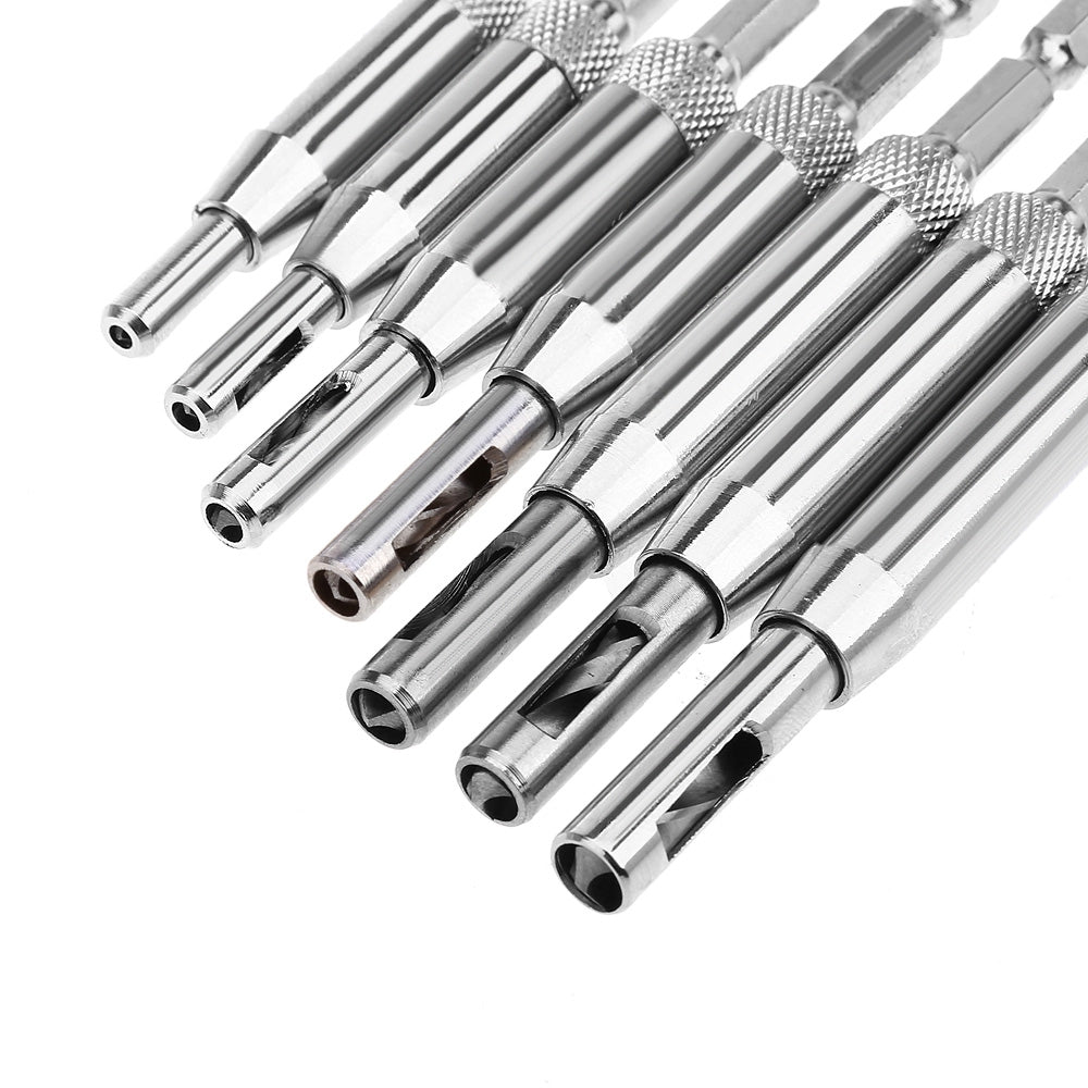 7pcs Self Centering Hinge Twist Drill Bits Window Doors Screw Hole Saw Woodworking Tool