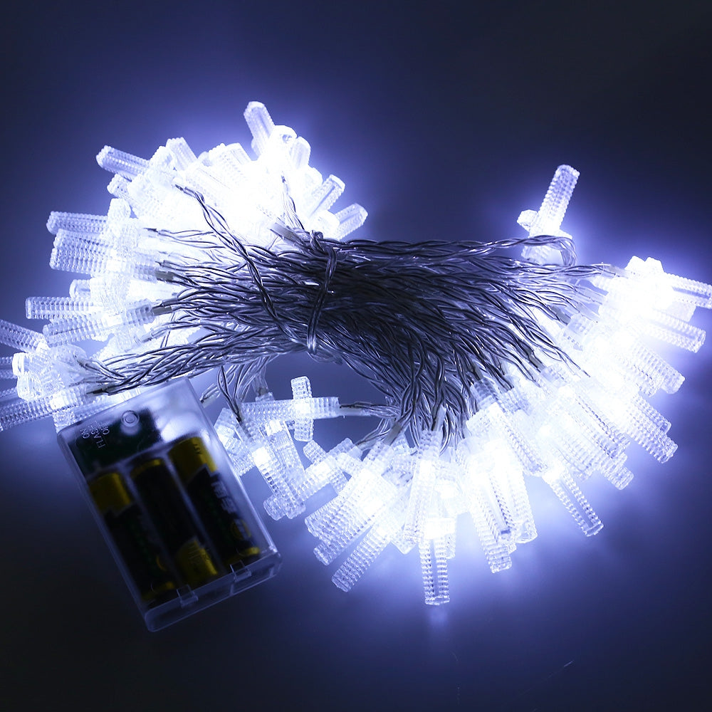 10M 80 LEDs Christian Cross String Light with Battery Container