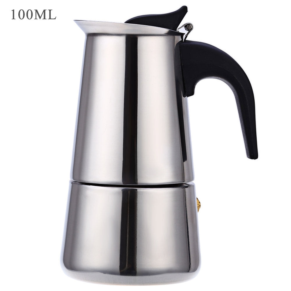 6 Cups 100ML Stainless Steel Mocha Espresso Latte Percolator Stove Coffee Maker Pot