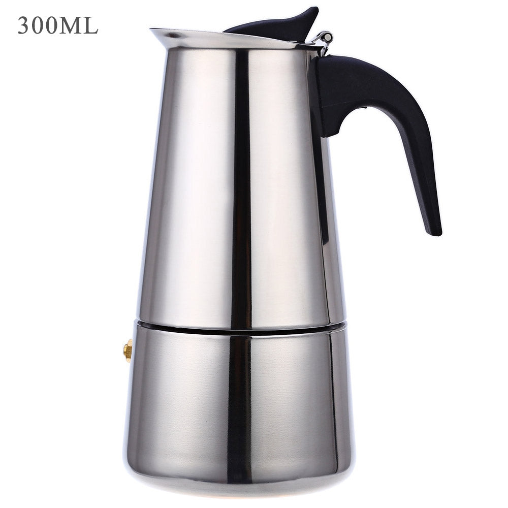 6 Cups 100ML Stainless Steel Mocha Espresso Latte Percolator Stove Coffee Maker Pot