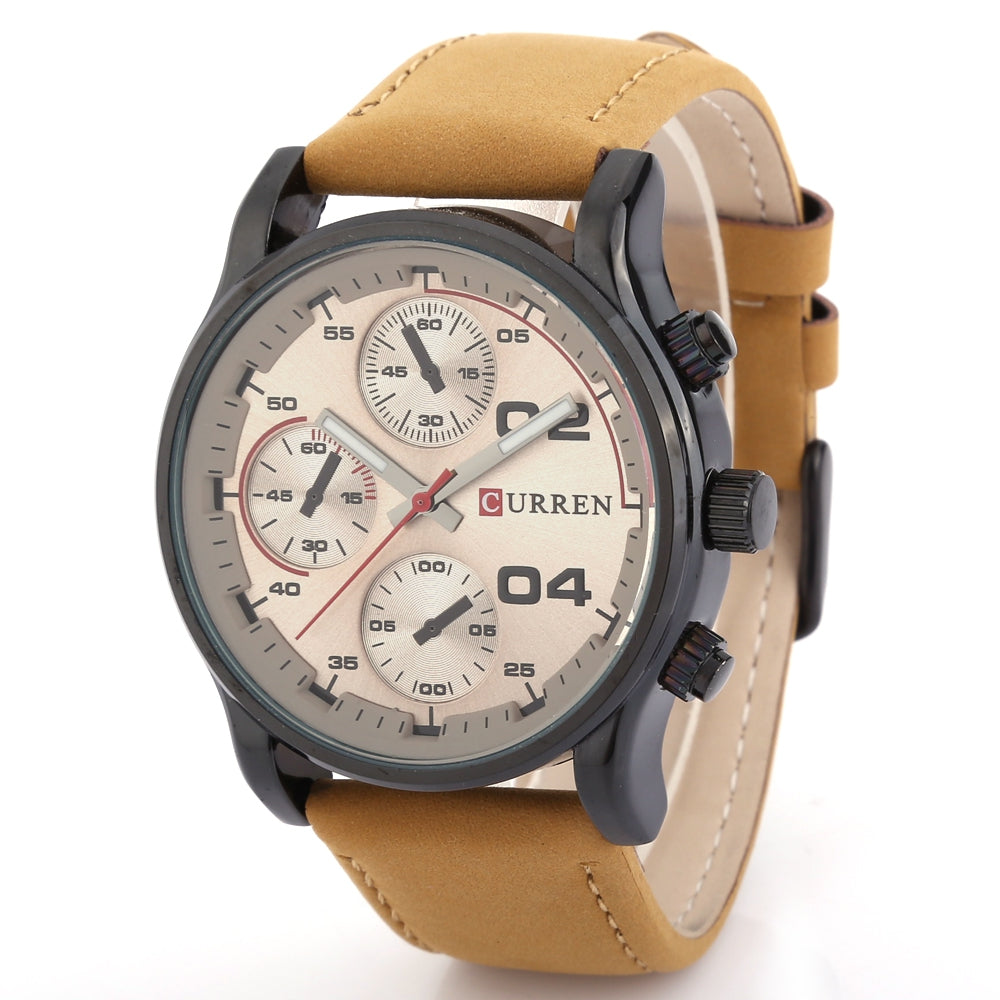 CURREN 8207 Casual Male Quartz Watch with Decorative Sub-dial