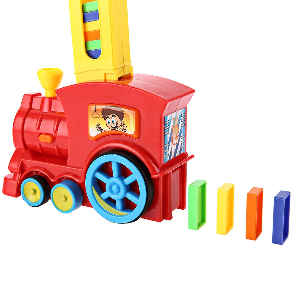 Classic Domino Rally Train Toy Set Ideal Birthday Christmas Gift with Light Sound