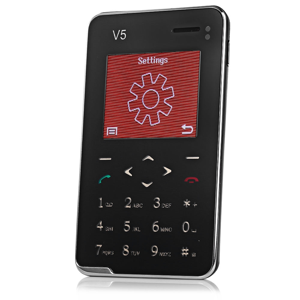 AIEK V5 Ultra-thin 1.8 inch Quad Band Card Phone Bluetooth 3.0 FM Audio Player ( Built-in 8GB TF...