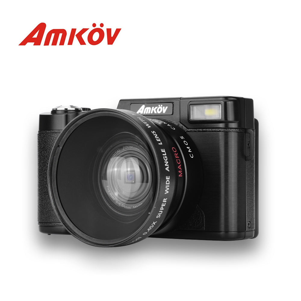 AMKOV CD - R2 Digital Camera Video Camcorder with 3 inch TFT Screen with UV Filter 0.45X Super W...