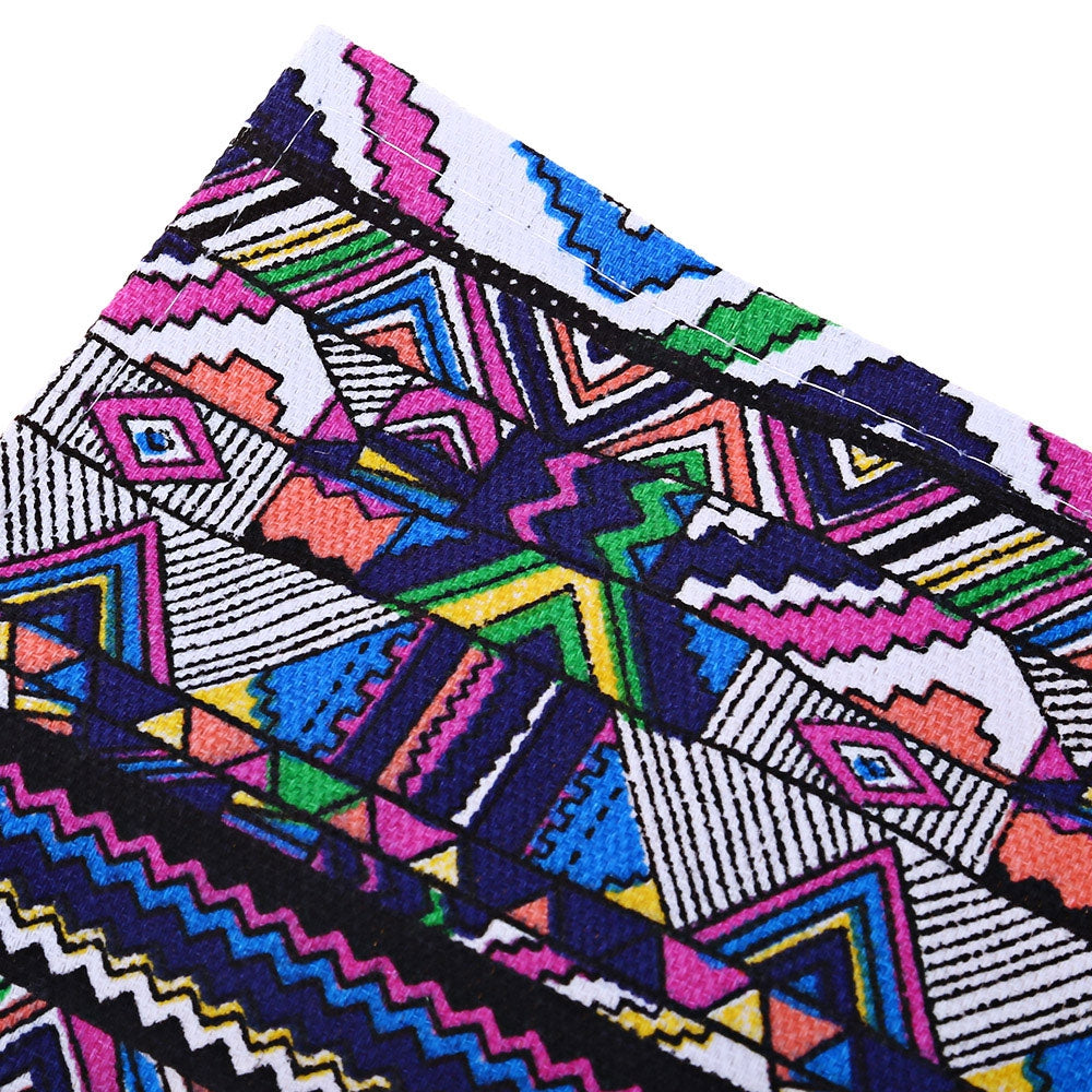 36 Slots Geometric Pattern Canvas Roll Up Pencil Bag