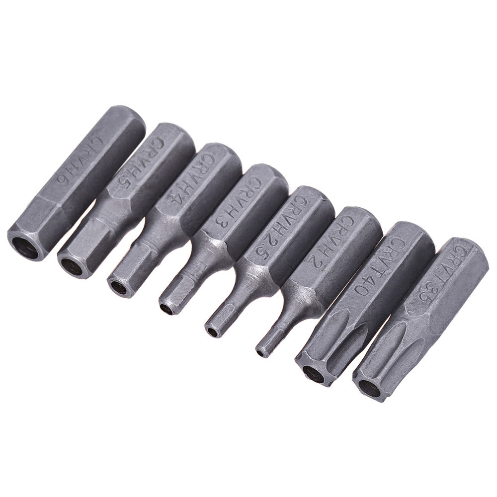 33pcs CRV Hollow Bit Air Screw Driver Extension Rod with Soft Silicone box