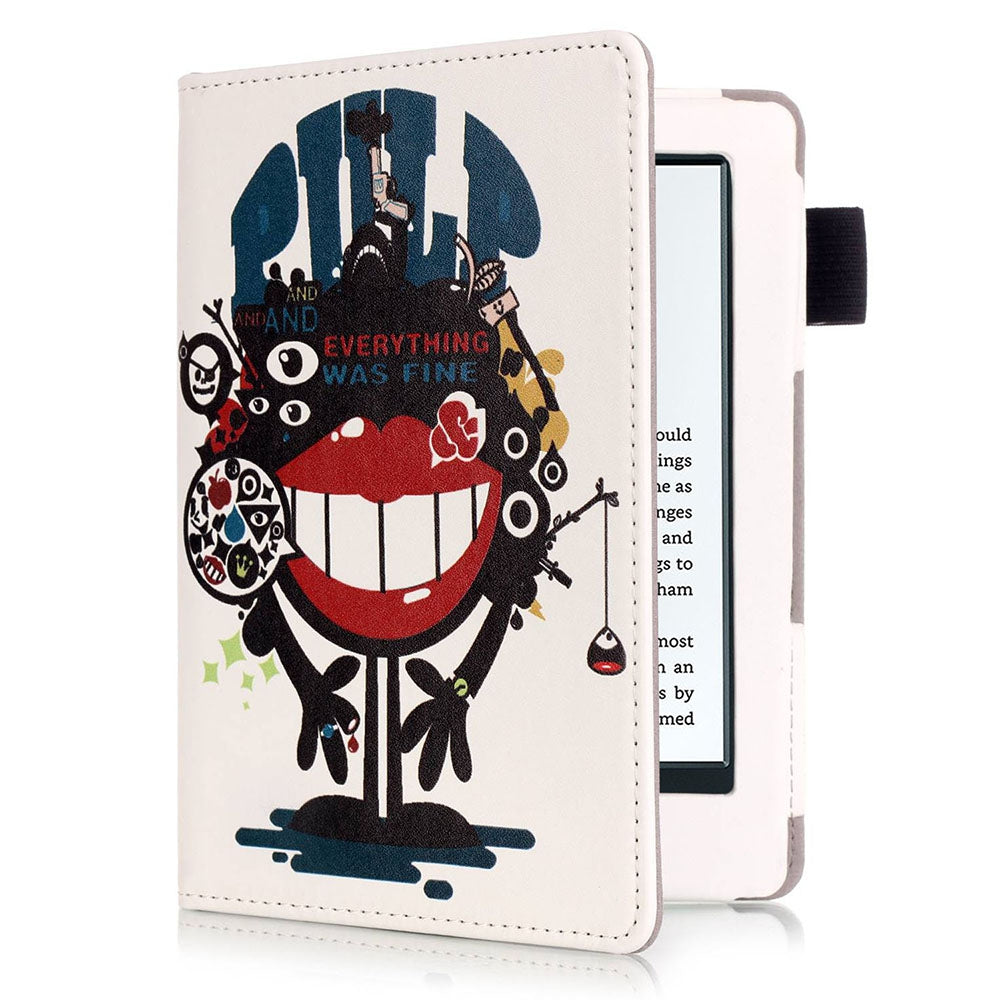 558 PU Leather Painted Protective Cover with Auto Sleep Wake Up Function for Kindle