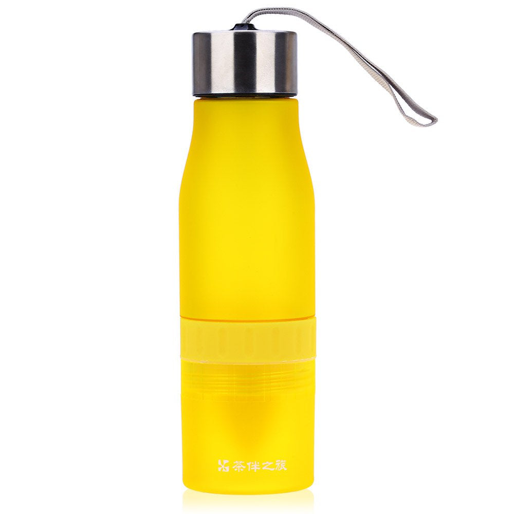 Cargen PM001 700ml Portable Frosted Plastic Lemon Juice Water Bottle with Hand Rope