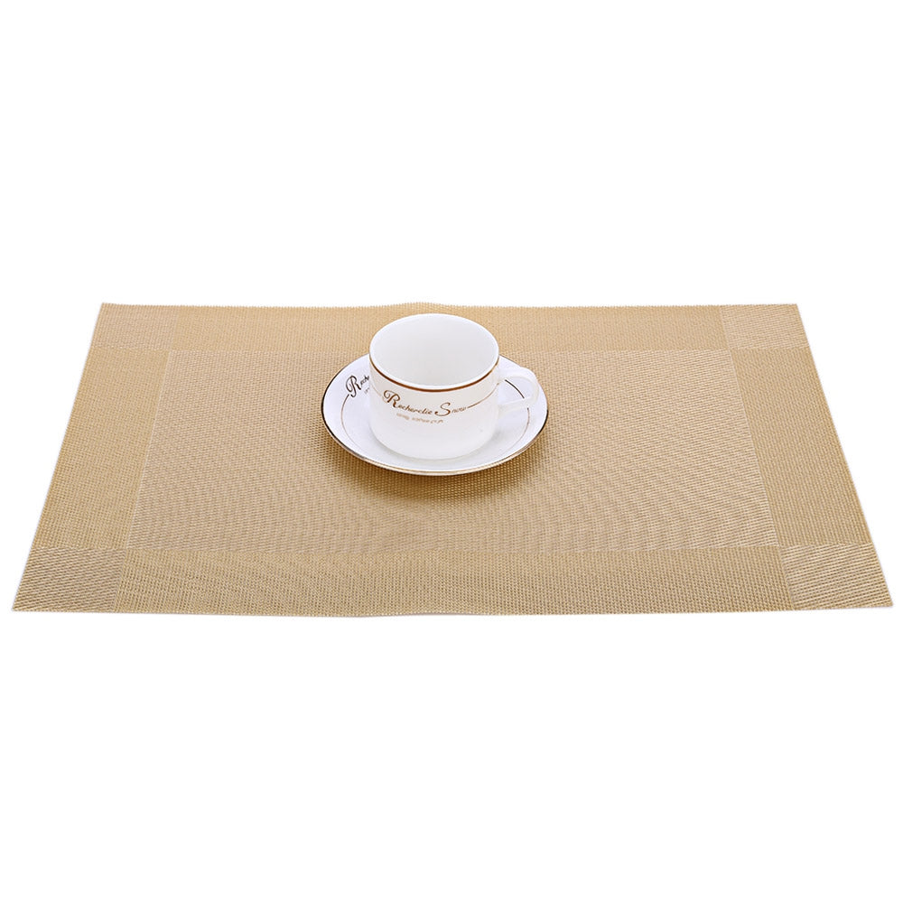 4pcs Heat Insulation Anti-skid Stain-resistant Simple Style Dining Room PVC Placemat