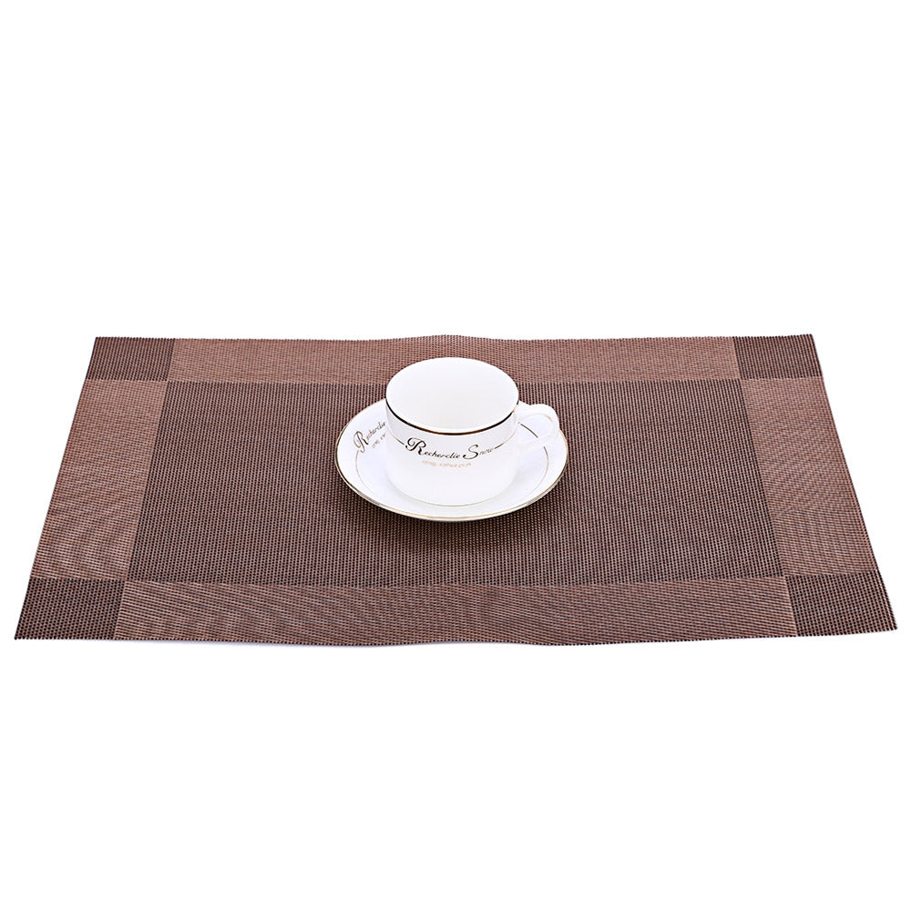 4pcs Heat Insulation Anti-skid Stain-resistant Simple Style Dining Room PVC Placemat