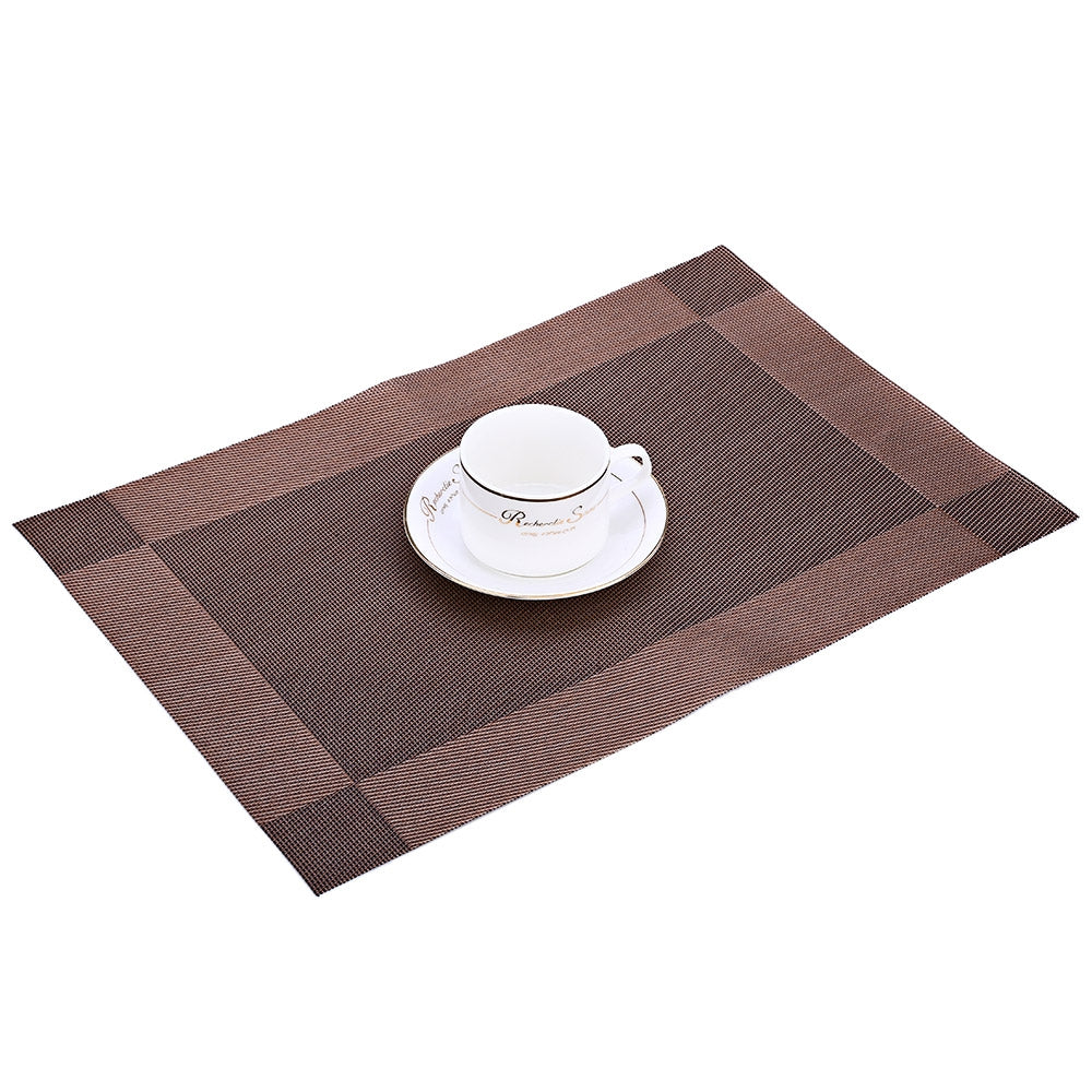 4pcs Heat Insulation Anti-skid Stain-resistant Simple Style Dining Room PVC Placemat