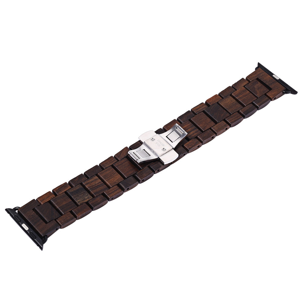 BEWELL ZS - B01 24MM Wooden Watch Strap Butterfly Clasp Wristband