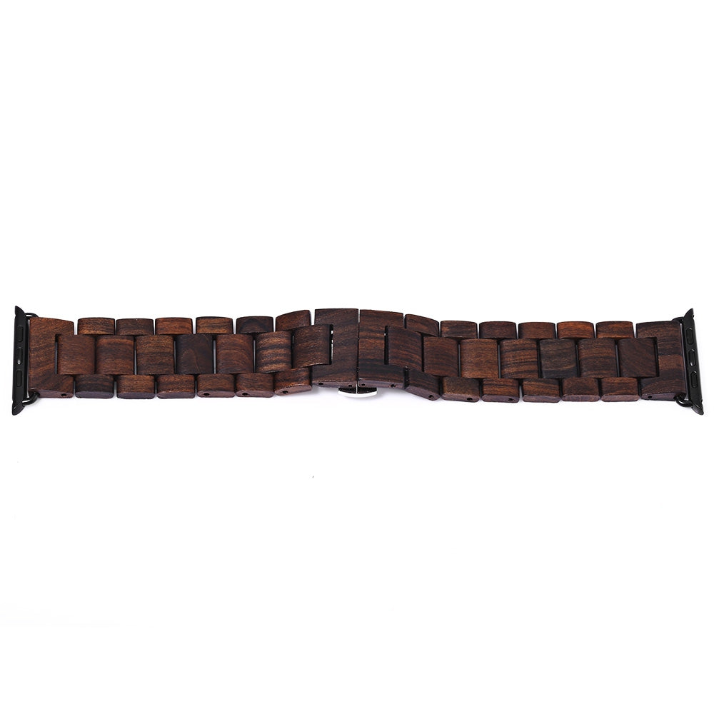 BEWELL ZS - B01 24MM Wooden Watch Strap Butterfly Clasp Wristband