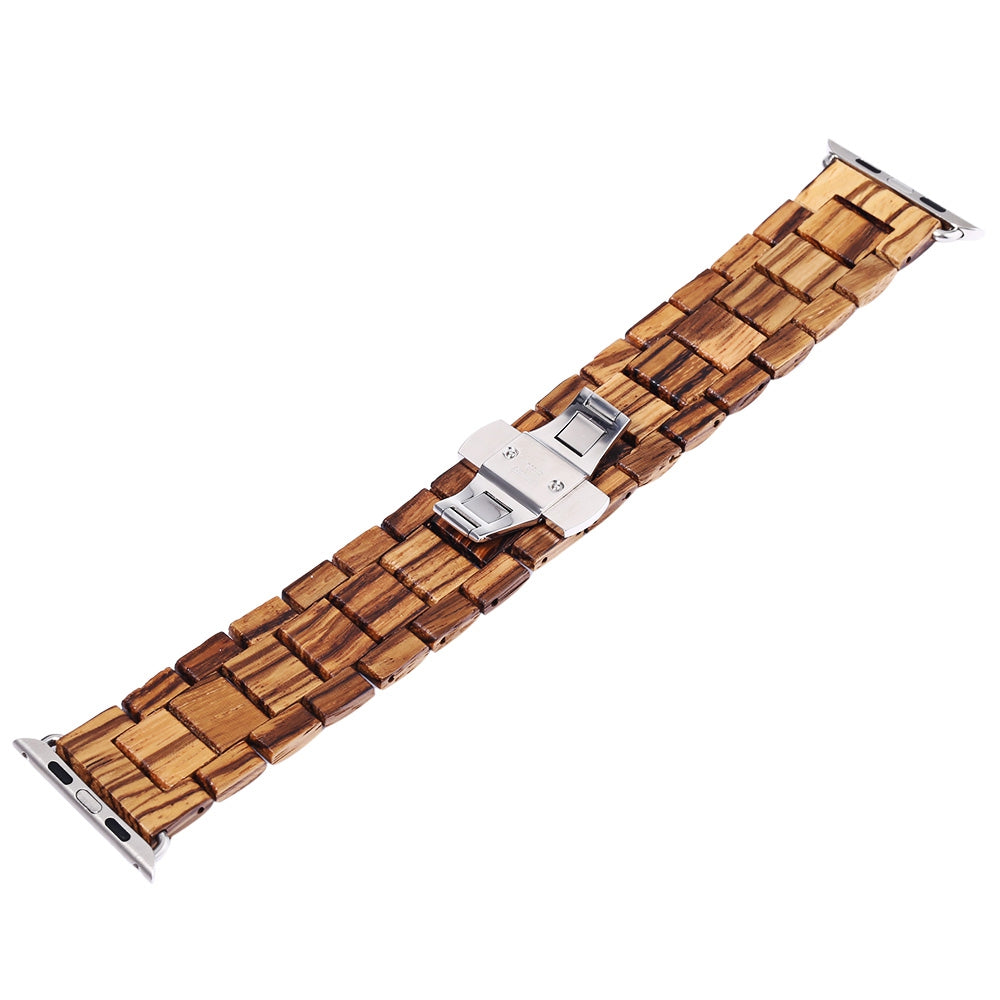 BEWELL ZS - B01 24MM Wooden Watch Strap Butterfly Clasp Wristband