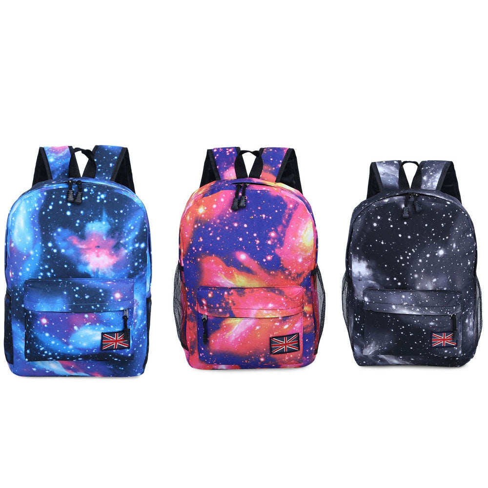 Charming Cosmos Print Unisex School Shopping Travel Portable Backpack