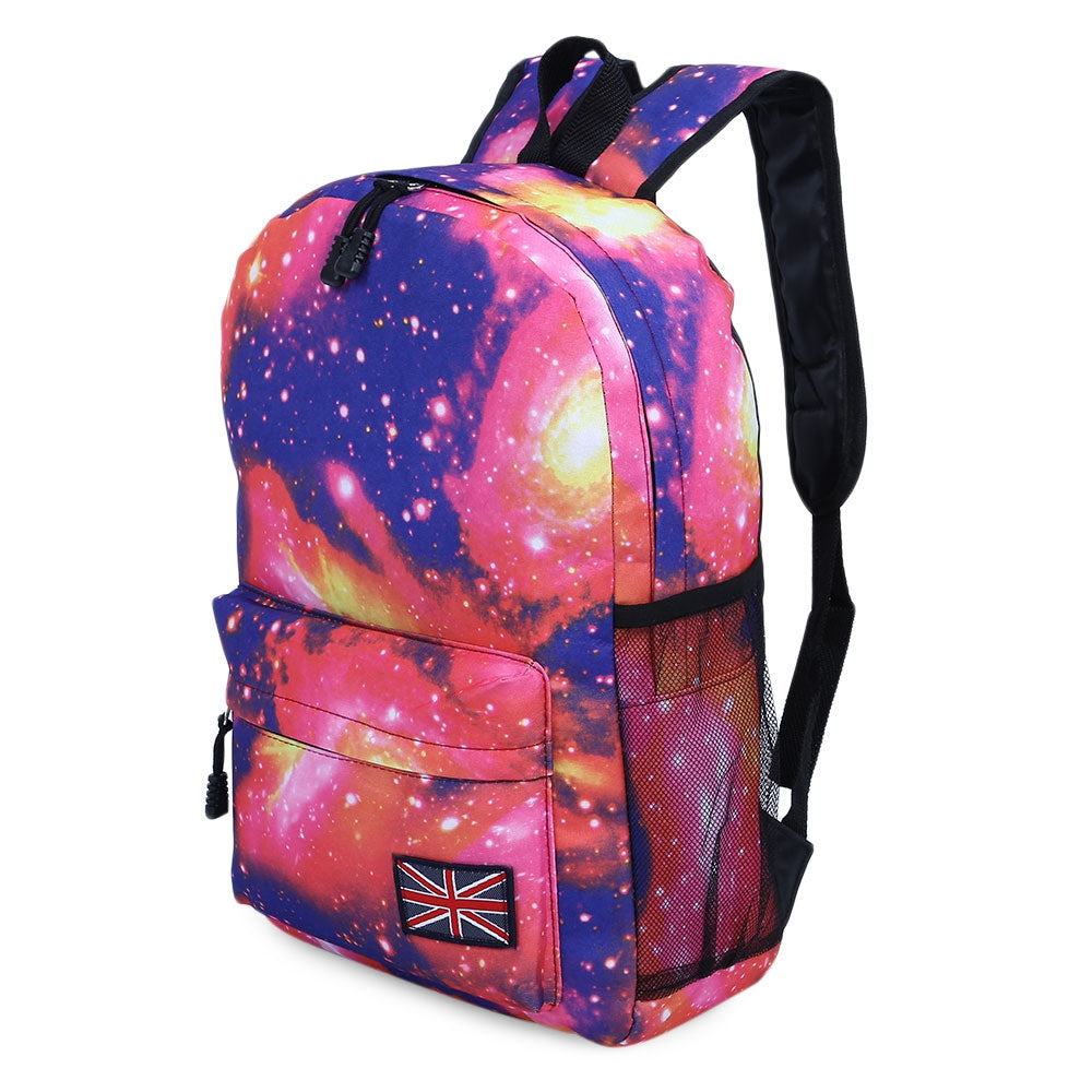 Charming Cosmos Print Unisex School Shopping Travel Portable Backpack