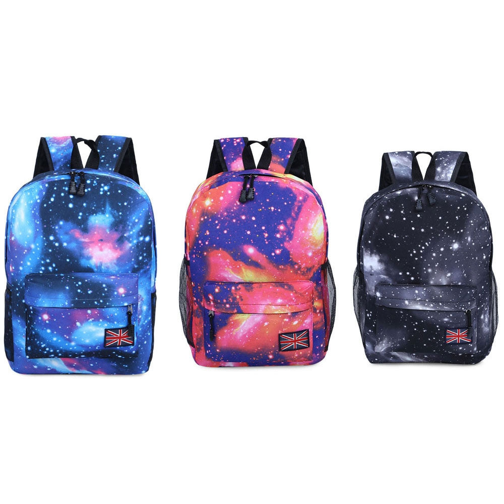 Charming Cosmos Print Unisex School Shopping Travel Portable Backpack