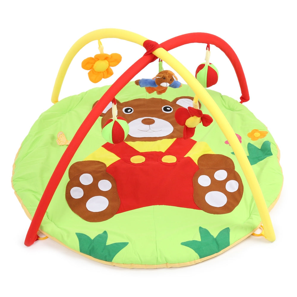 Baby Soft Play Mat Bear Gym Blanket with Frame Rattle Crawling Toy