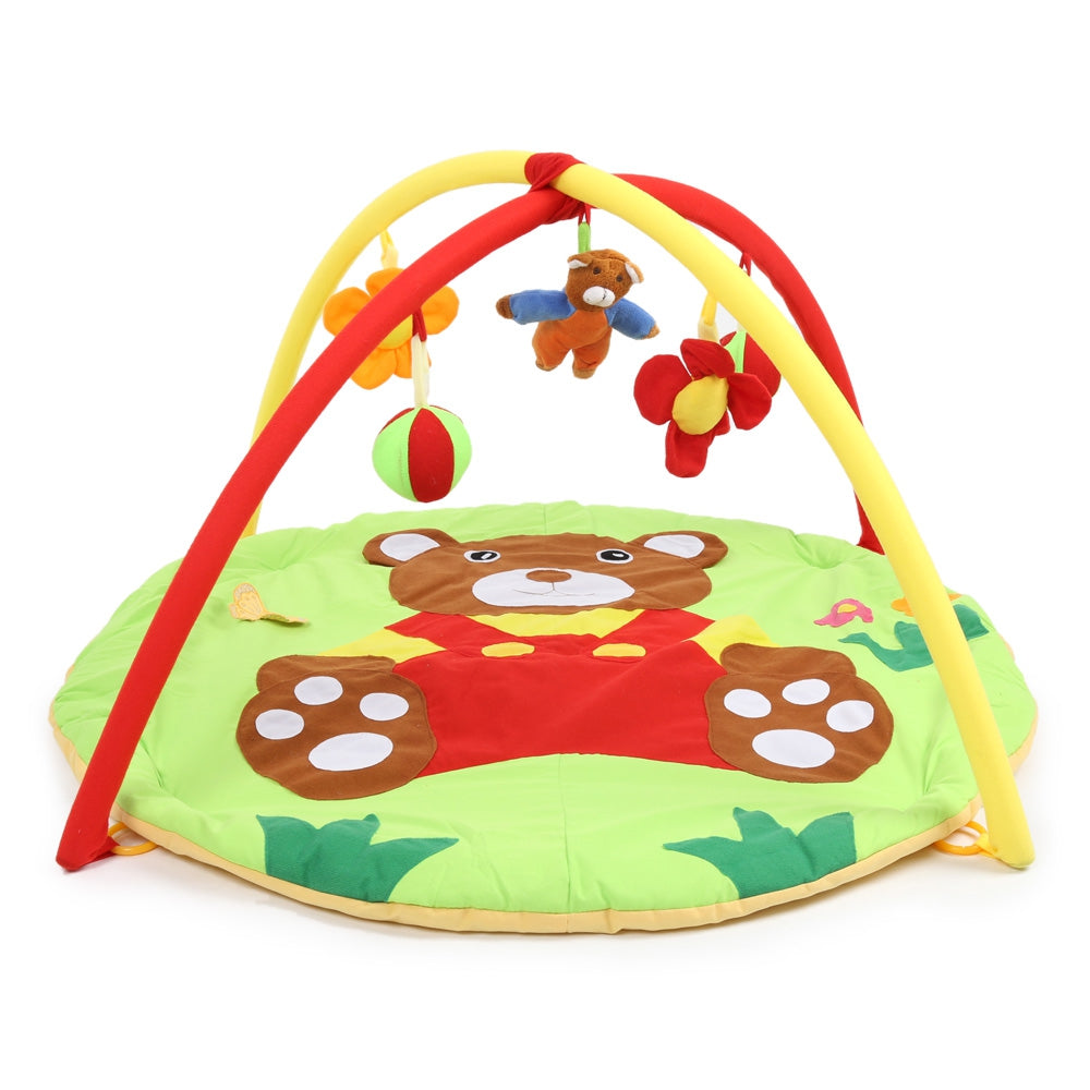 Baby Soft Play Mat Bear Gym Blanket with Frame Rattle Crawling Toy