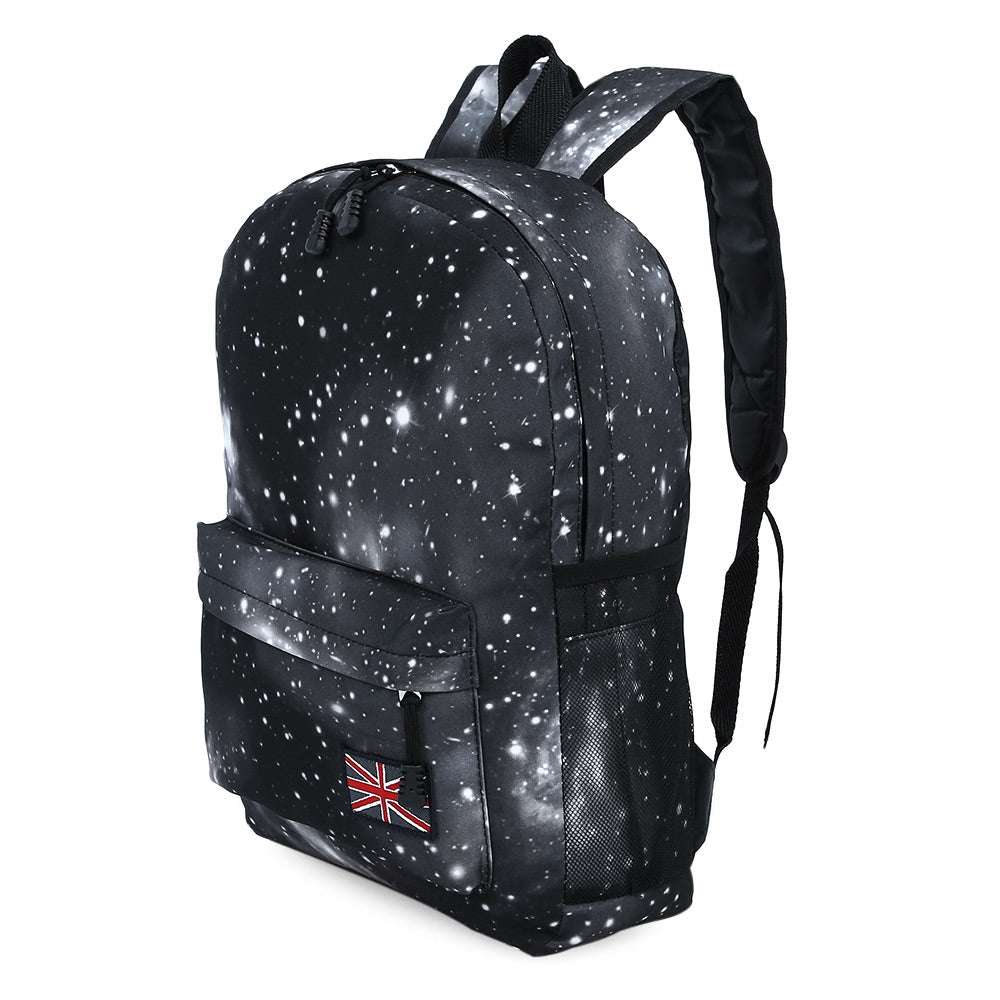 Charming Cosmos Print Unisex School Shopping Travel Portable Backpack