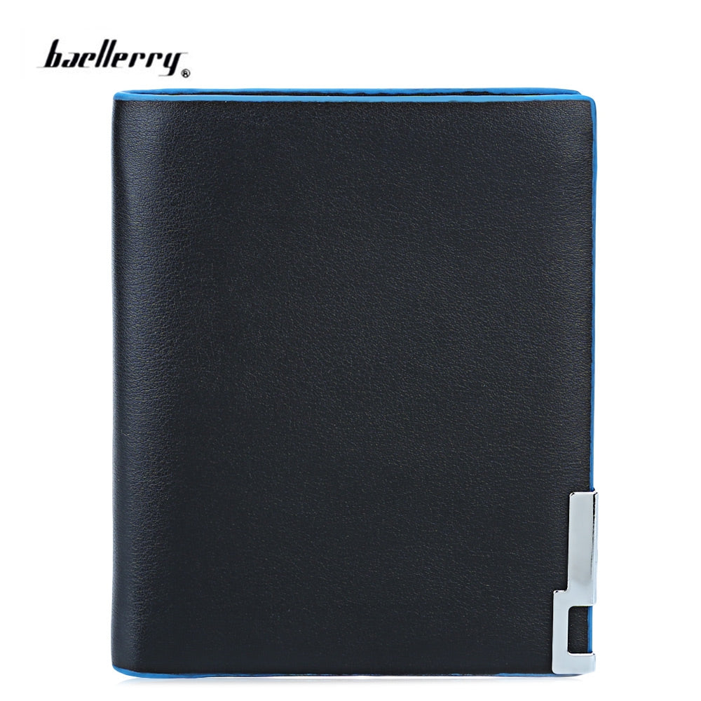 Baellerry Fashionable Solid Color Men Short Open Cash Photo Card Wallet