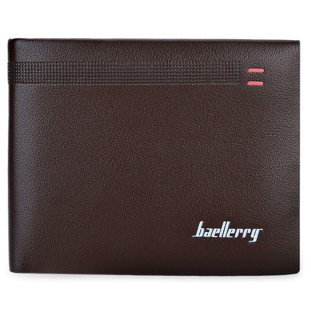 Baellerry Old Classical Style Dot Stripe Business Men Short Clutch Wallet Photo Cash Card Holder