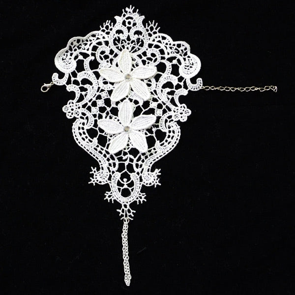 Charming Cut Out White Lace Foral Long Bracelet For Women