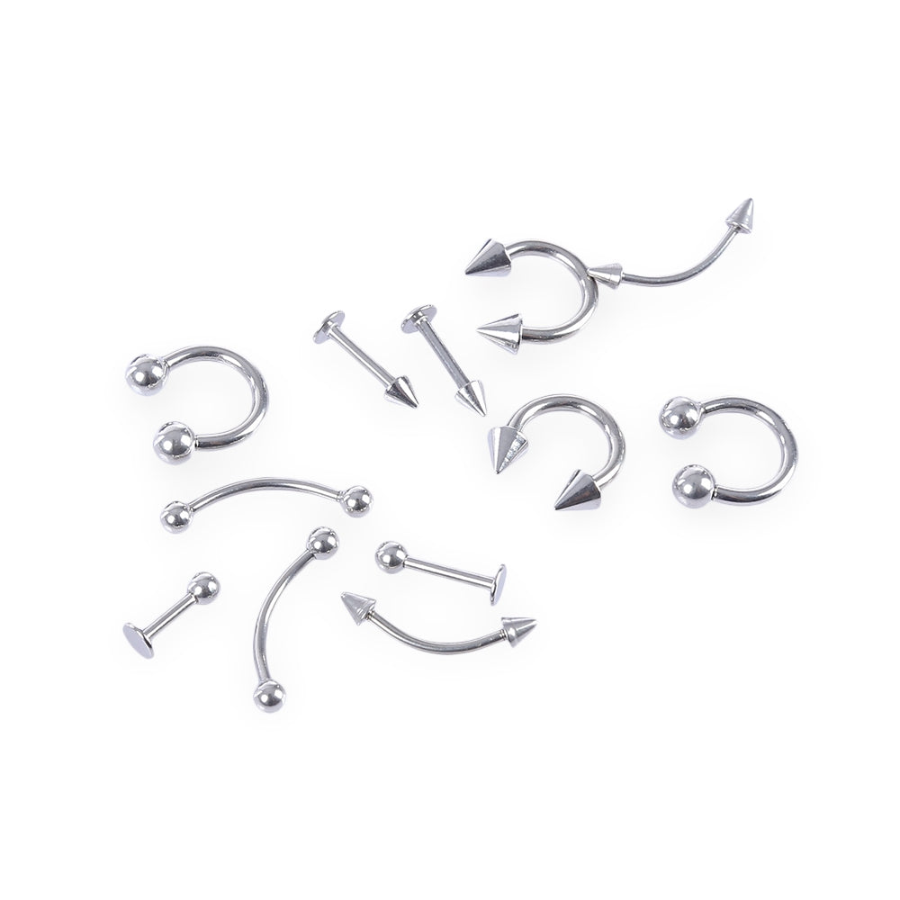Disposable Ear Body Piercing Kit Sterile Needle Nipple Tongue Eyebrow Nose Lip Ring Pliers Tool