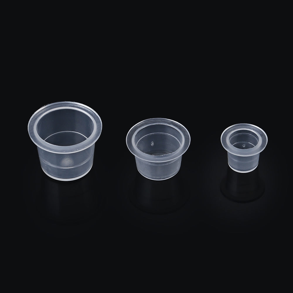 100pcs Small / Medium / Large Tattoo Ink Plastic Transparent Pigment Cups Caps