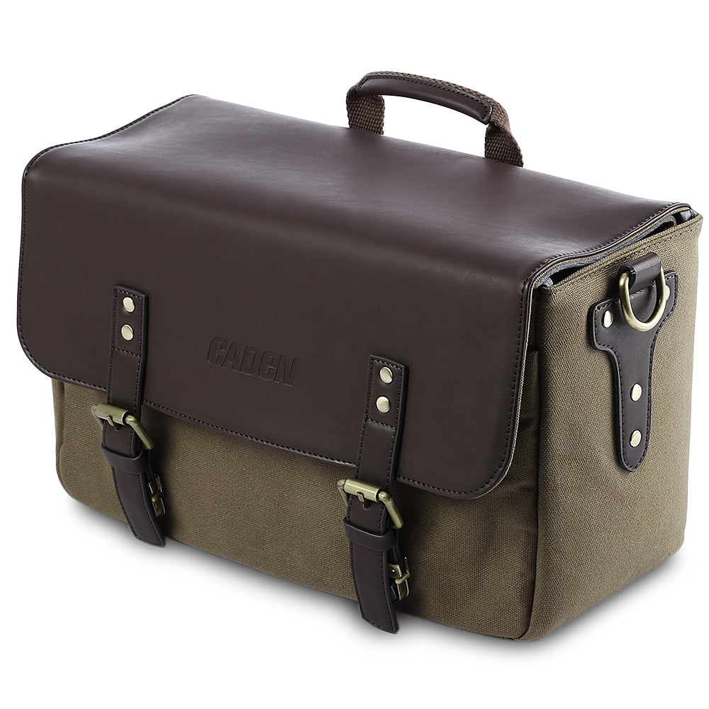CADEN P3 Shoulder Messenger Bag Leather Shockproof Camera Handbag for DSLR
