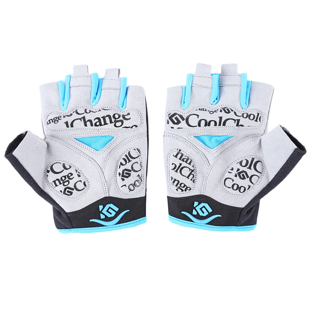 CoolChange Pair of Shock-absorbing Foam Pad Half Finger Bike Glove