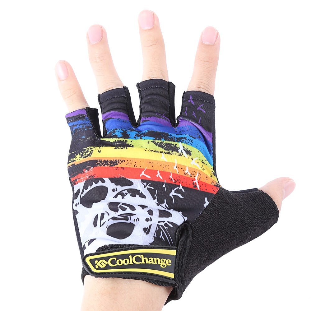 CoolChange Shock-absorbing Foam Pad Half Finger Bike Gloves