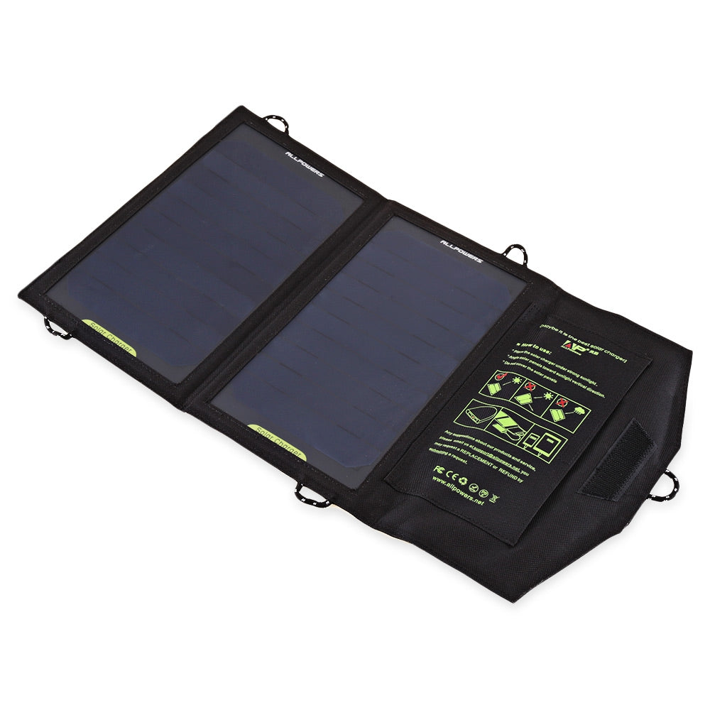 ALLPOWERS 10W Monocrystalline Silicon Solar Panel Water Resistant Folding Charging Bag