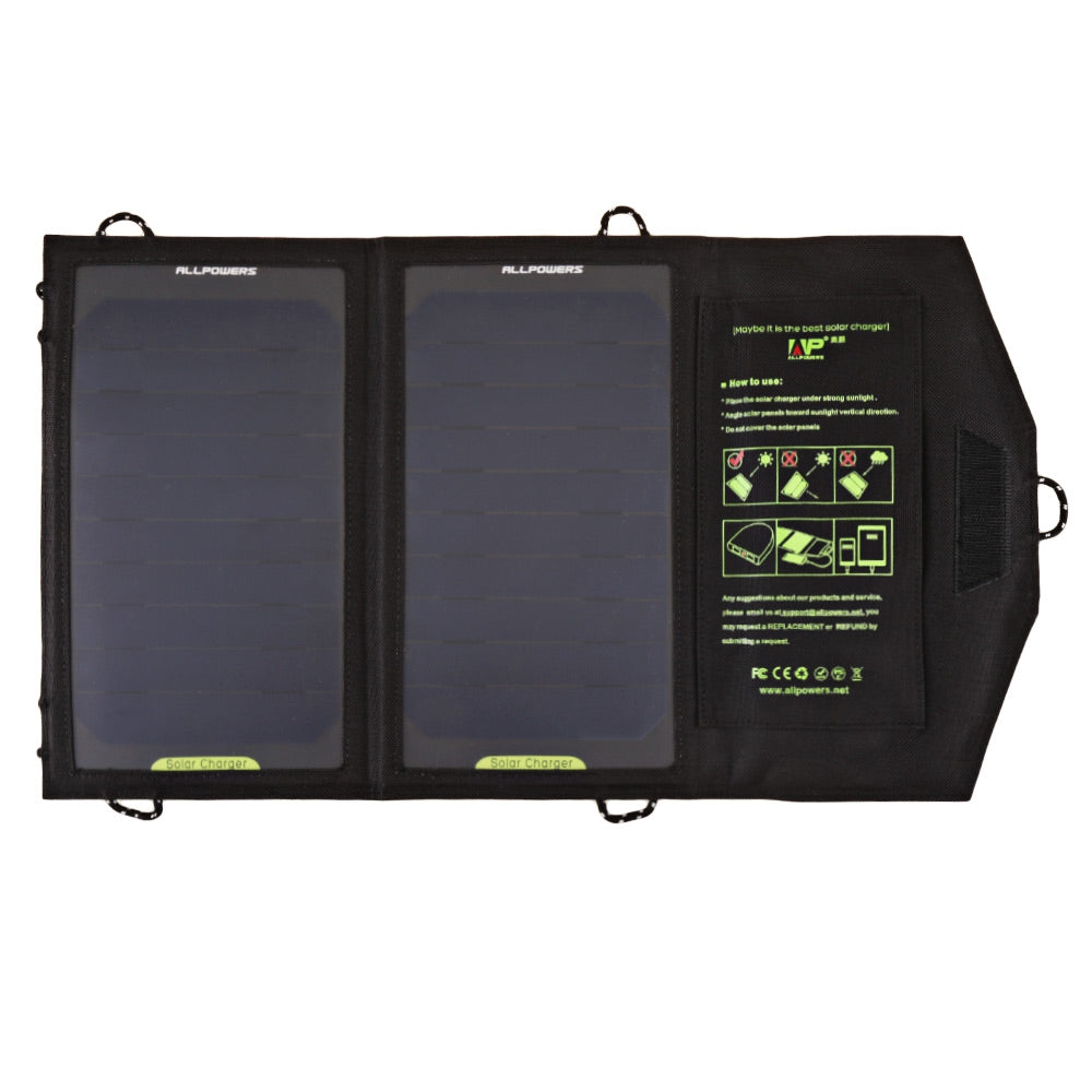 ALLPOWERS 10W Monocrystalline Silicon Solar Panel Water Resistant Folding Charging Bag