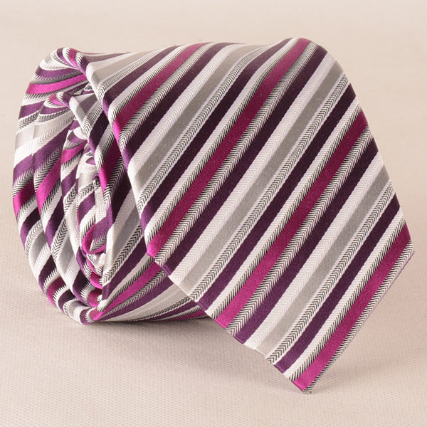 Chevron Stripe Pattern 8.5CM Width Silk Tie