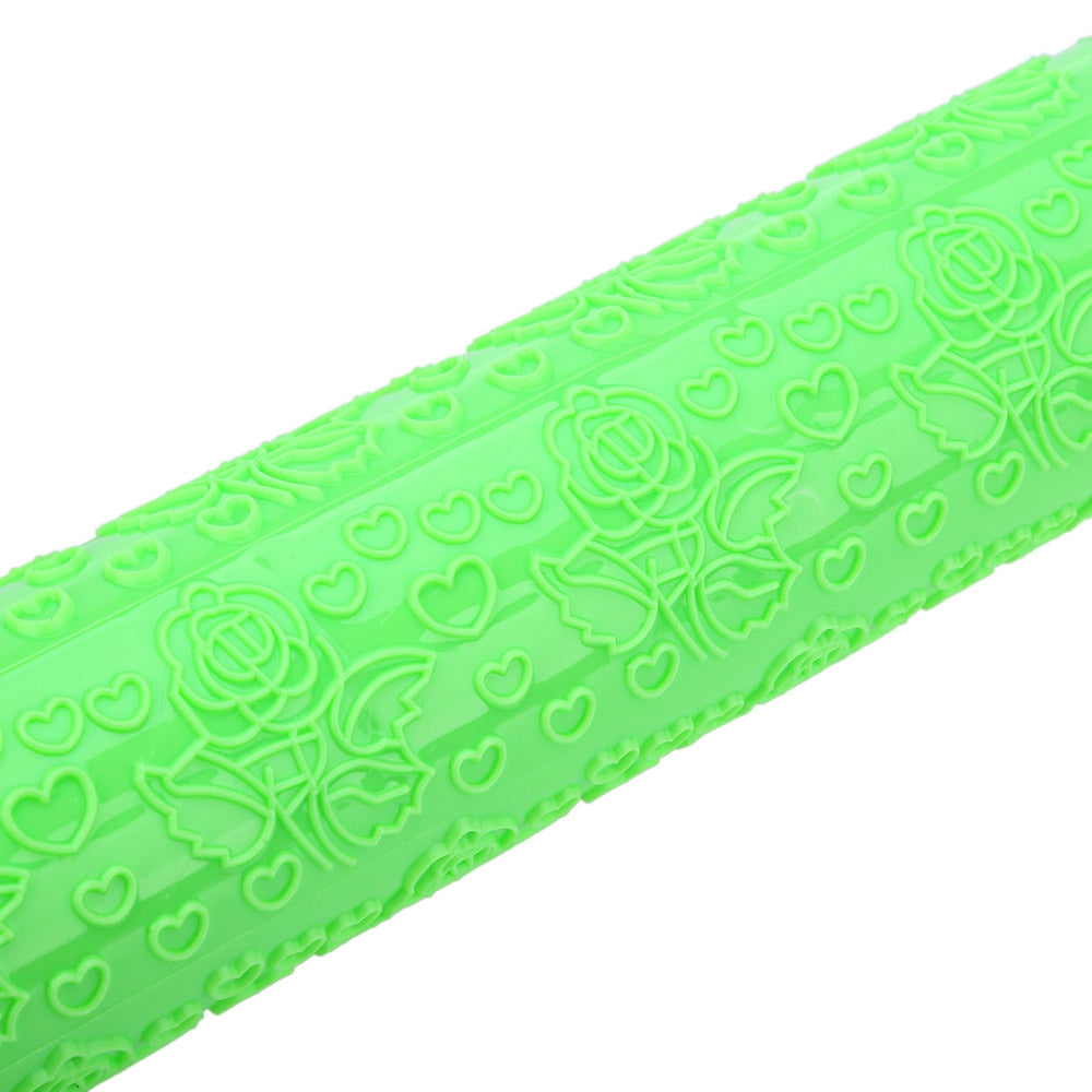 DIY Cake Imprint Rolling Pin Pastry Dough Tool Fondant Embossed Mold