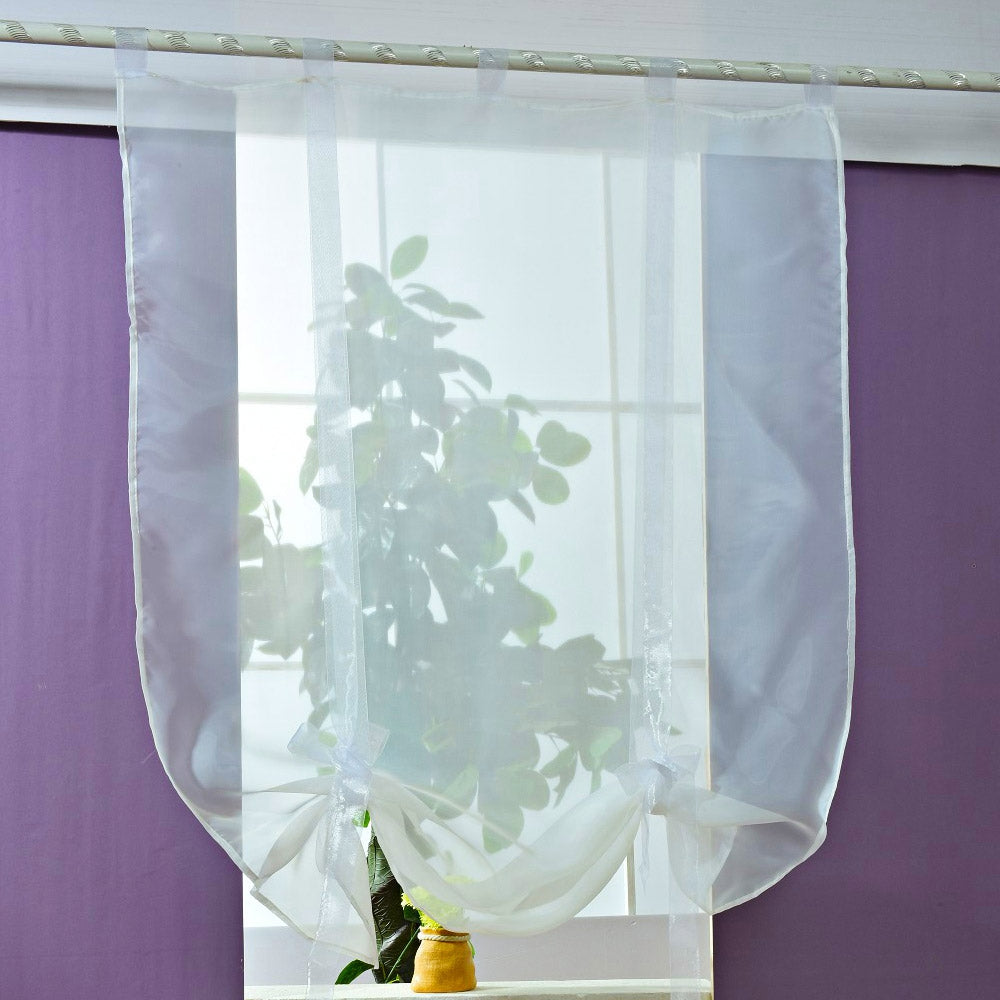 140 x 140CM European Wave Blinds Stitching Colors Voile Panel Window Curtain for Living Room Bed...