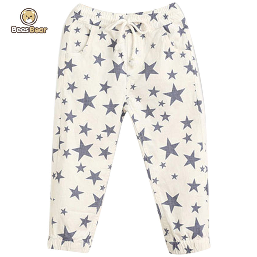 Casual Drawstring Star Printed Pants