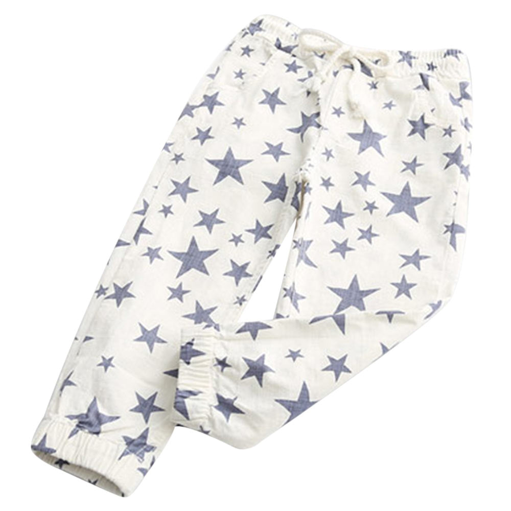 Casual Drawstring Star Printed Pants