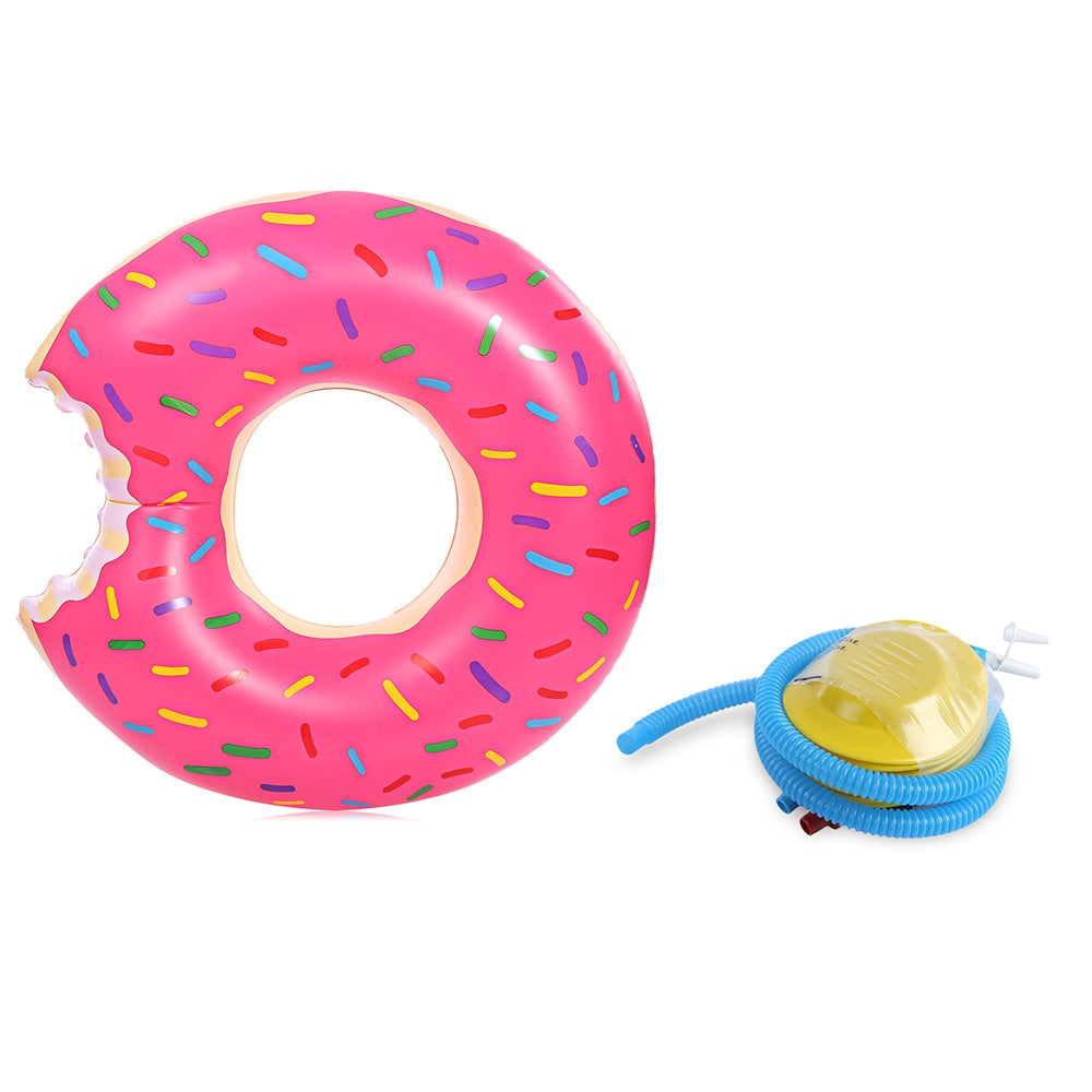 Adult Inflatable Gigantic Doughnut Swimming Floating Row Pool Toy with Pump for Water Game